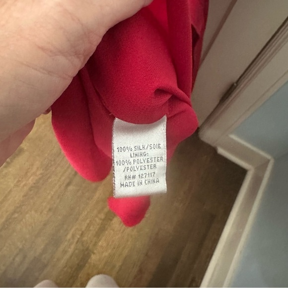 Badgley Mischka Dress Crimson Red Maxi Silk Formal High Low Prom Size 2 - Picture 15 of 16